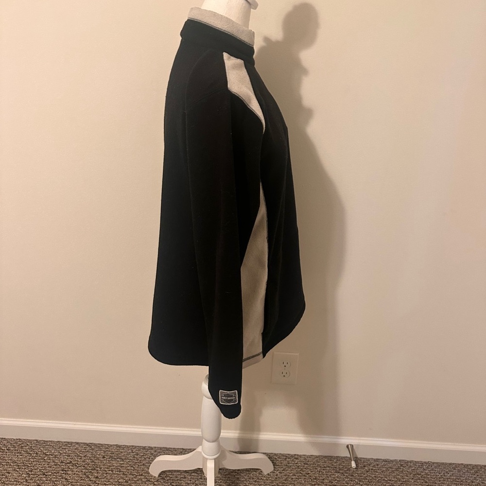 Harley Davidson Black and Cream Half-Zip Pullover Size Large - Picture 6 of 8